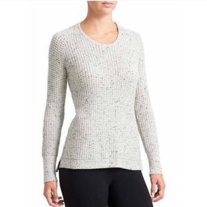 Athleta 90% Cashmere Lodge Gray Waffle Knit Sweater